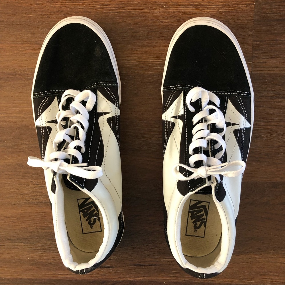 VANS Old Skool Warp Black & White Mens Sneakers Suede Canvas Low Top Shoes Sz 12 - Picture 3 of 8